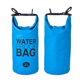 lydnkim Waterproof Dry Bag – PVC Roll-Top Dry Sack (2L–30L) for Kayaking, Boating, Rafting, Camping & Water Sports – Keeps Gear Safe & Dry (Blue, 2L - Single Strap)