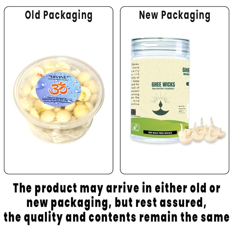 Pure Cow Ghee Wicks (Pack of 100 Pcs) Ghee Cotton