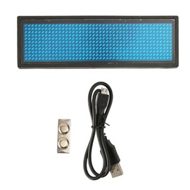 LED Name Badge Tag Scrolling Blue Programmable 4 Brightness with Magnet Business Card Screen for Hotel Restaurants