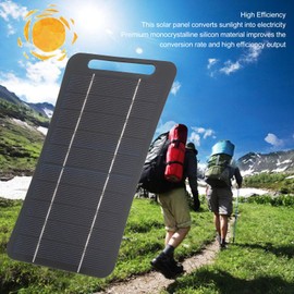 5W 5V Monocrystalline Silicon Small Solar Charger, High Efficiency USB Solar Panel for Camping, Hiking, Emergency Power Supply (2)