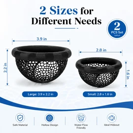 2 PCS Floating Betta Hammock, Shrimp Feeder, Small Fish Feeding Rings, Safe Resting Spot for Betta, Shrimp and Small Fish, Aquarium Hiding Decorative Accessories (Black)