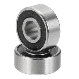 PATIKIL R3-2RS Deep Groove Ball Bearing 3/16" x 1/2" x 10/51", 2 Pack Double Rubber Sealed Miniature Bearings for Electric Motor Industrial Machine, Black&Silver