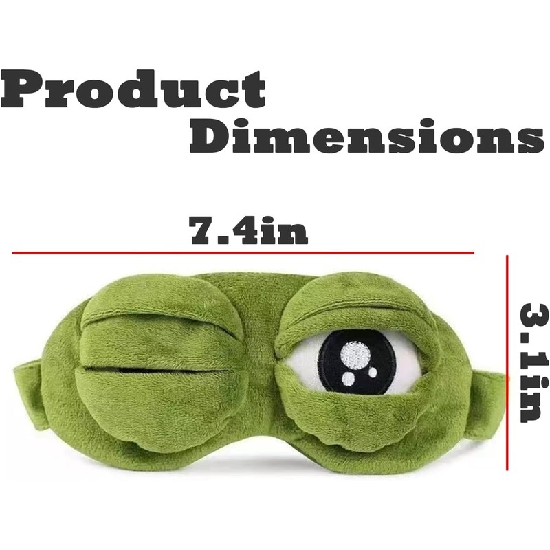 3D Frog Sleep Mask, Frog Eye Mask for Sleeping Adjustable