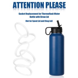 6pcs Seal Gasket Replacement for Thermoflask 16oz 24oz 32oz 40oz Water Bottle Parts Airtight with Straw Lid, Silicone O-Ring Sealing Cap Accessory (Not for Spout Lid and Chug Lid)
