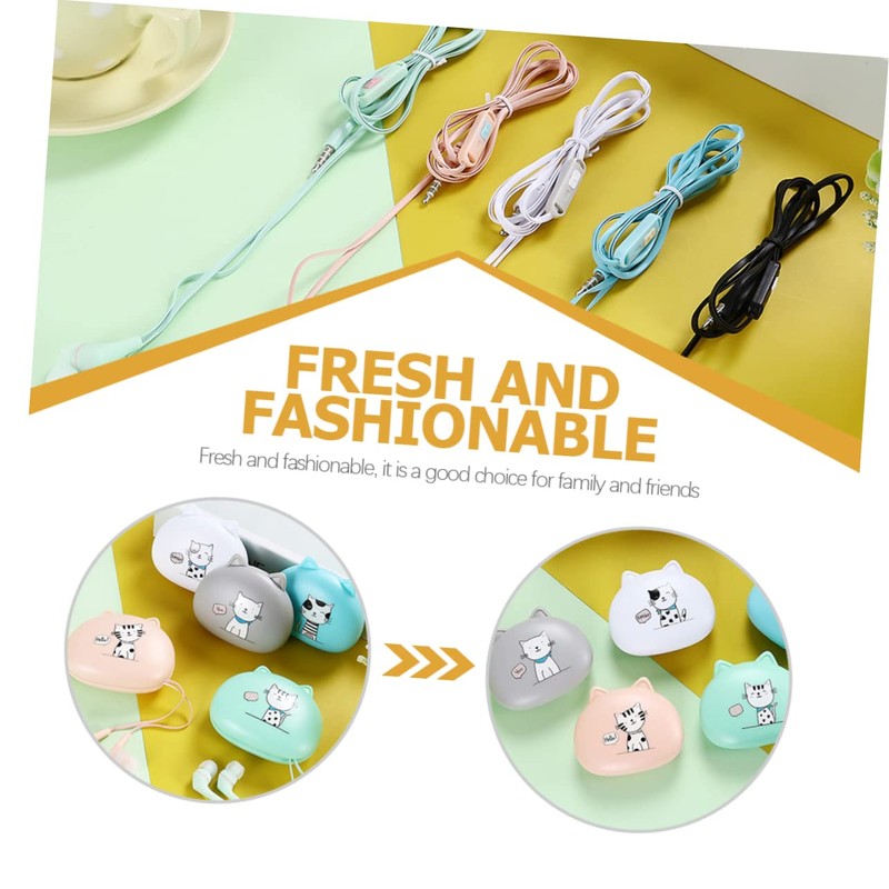 Gadpiparty Ear Wired Earbuds with Microphone Control Adorable Design for
