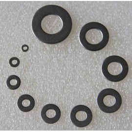 IEUYO 304 Stainless Steel Flat Washer Assortment Kit 2# 4# 6# 8# 10# 12# 1/4" 5/16" 3/8" 1/2",10Sizes/440PCS