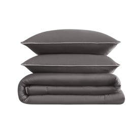 Christian Siriano NY® Cotton Sateen Dark Grey Full/Queen 3 Piece Comforter Set