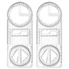 Zonon 2 Pack 6 Inch Protractor, Multifunctional Drawing Ruler Rotatable