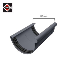 INEFA Gutter Connector Semicircular PVC NW100 / 100 mm Anthracite Gutter Connector, Easy Assembly, Made in Germany