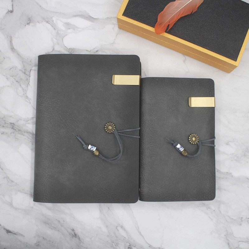 Wonderpool Leather A6 Diary Notebook Ring Binder with Pen -