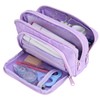 Euqvunn Pencil Case, Large Capacity Pen Case with 3 Compartments,