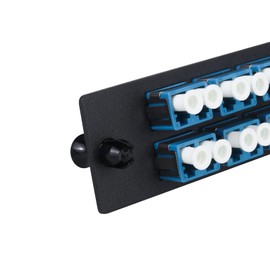 fyboptwu - 24 Fibers LC to LC Duplex Single Mode Fiber Patch Panel with 12 pcs LC/LC UPC Duplex Singlemode Fiber Optic Coupler Adapters Connector, 2pc