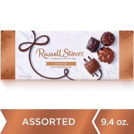 Russell Stover, Assorted Milk and Dark Chocolates, Chocolate Gift Box, 9.4 Ounce (17 Pieces)