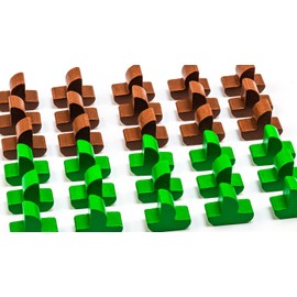 Waldfelsen® Wooden Toy Figures - 30 Ships in Green and Brown Suitable for 5-6 Players Addition to the Sailor Expansion of The Settlers