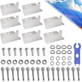 STCRERAG 8 Pieces Solar Panel Bracket Aluminium Alloy Solar Panel Z-Holder Anti-Rust Solar Panel Z-Bracket Silver Roof Mount Z Bracket with Nuts for Yacht Ships