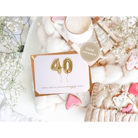 Joli Coon Danke dass du vor mir 40 wirst Folding Card - A6 with Natural Envelope and Wax Seal - Birthday Card 40 Funny