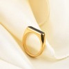 VQYSKO Gold/Silver Signet Stainless Steel Band Ring18k Gold Plated Fashion