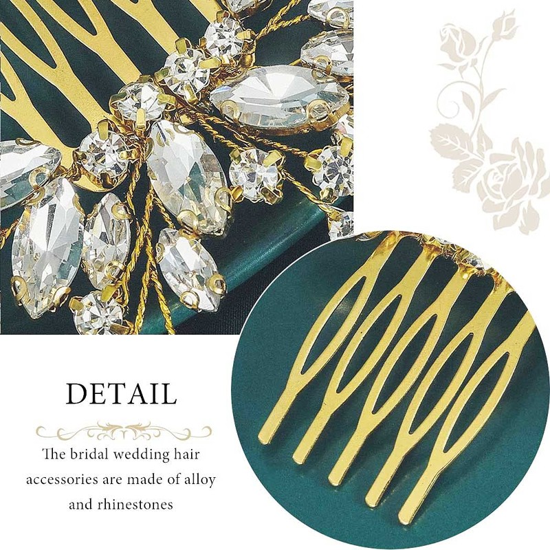 Unicra - Peine para novia con cristales brillantes para novia,