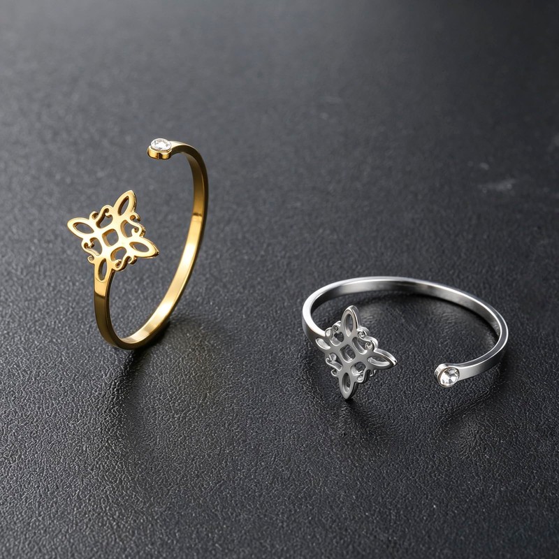 Witch‘s Knot Ring with for Women Adjustable Open Ring Witchcraft