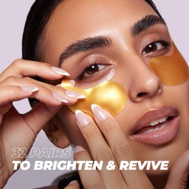 Vitamasques Golden Hydrogel Eye Pads For Puffy Eyes & Dark Circles – Refresh in 15 minutes - Formulated in Korea - 32 Pairs / 64 HydroGel Eye Pads