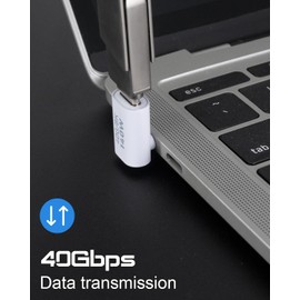 Danfetsoy 90 Degree USB-C Adapter, USB C Male to Female Adapter, USB C Male to Female L Shape Right Angle Connector, Suitable 8K@60Hz for Laptop, Phones and More Type C Devices(4pack)