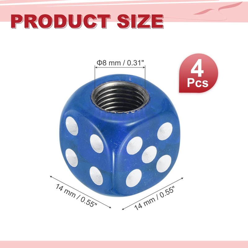 PATIKIL 4 Pcs Die Tire Valve Caps Universal Plastic Tire