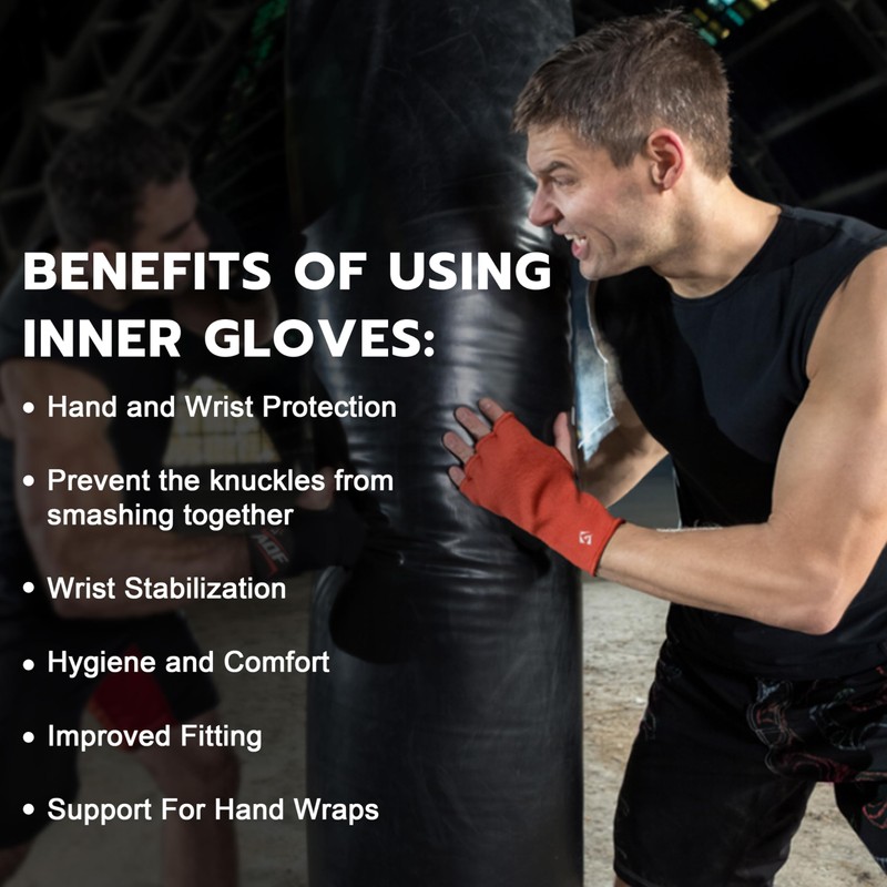 AQF Boxing Inner Gloves Elasticated Fist Protector Mitts Bandages Alternative