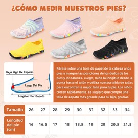 Zapatos De Agua para Niños, Ligeros y Secado Rápido, Zapatos de Natación Acuáticos para Niños y Niñas, Ideal para Playa, Piscina, Deporte, Caminar, Surf Al Aire Libre