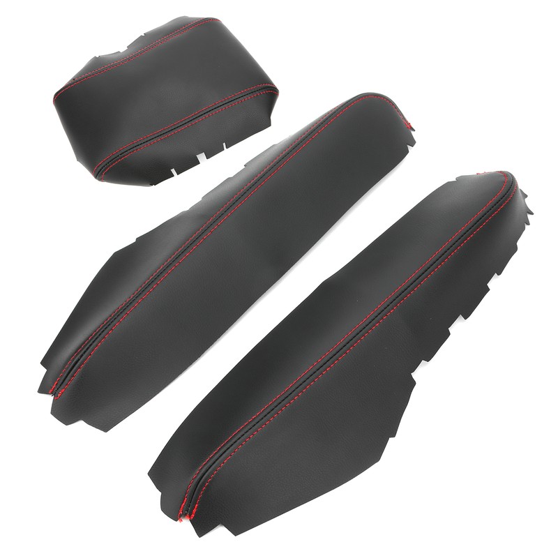 3pcs Center Console Armrest Pad Covers PU Leather Protectors Fit