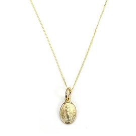 jewellerybox 9ct Yellow Gold Miraculous Mary Medal Pendant - No chain