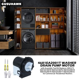 GUSUHAWK 4681EA2001T Washer Drain Pump Motor Replaces 4681EA1007G, 4681EA1007D, 4681EA2001D, 4681EA2001T, AP5328388, PS3579318, 2003273, LP1007G, LP2001T for Washers