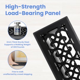Howeall 4x10 Inches Heavy Duty Walkable Floor Register Easy Adjust Air Supply Lever Floor Vents - Charlotte Design - Vent Cover for Home Floor - Oil Rubbed Bronze