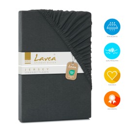 Lavea Jersey Fitted Sheet, Maya Series, 100% Cotton, High-Quality Workmanship, Elasticated and Oeko Tex 100 certified