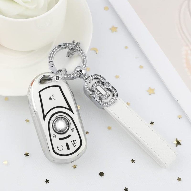 CARFIB for Buick Key Fob Cover 5 Button Soft TPU