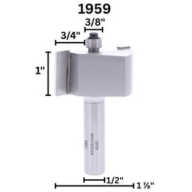 Whiteside Router Bits 1959 Rabbet Bit with 1-7/8-Inch Large Diameter and 1-Inch Cutting Length