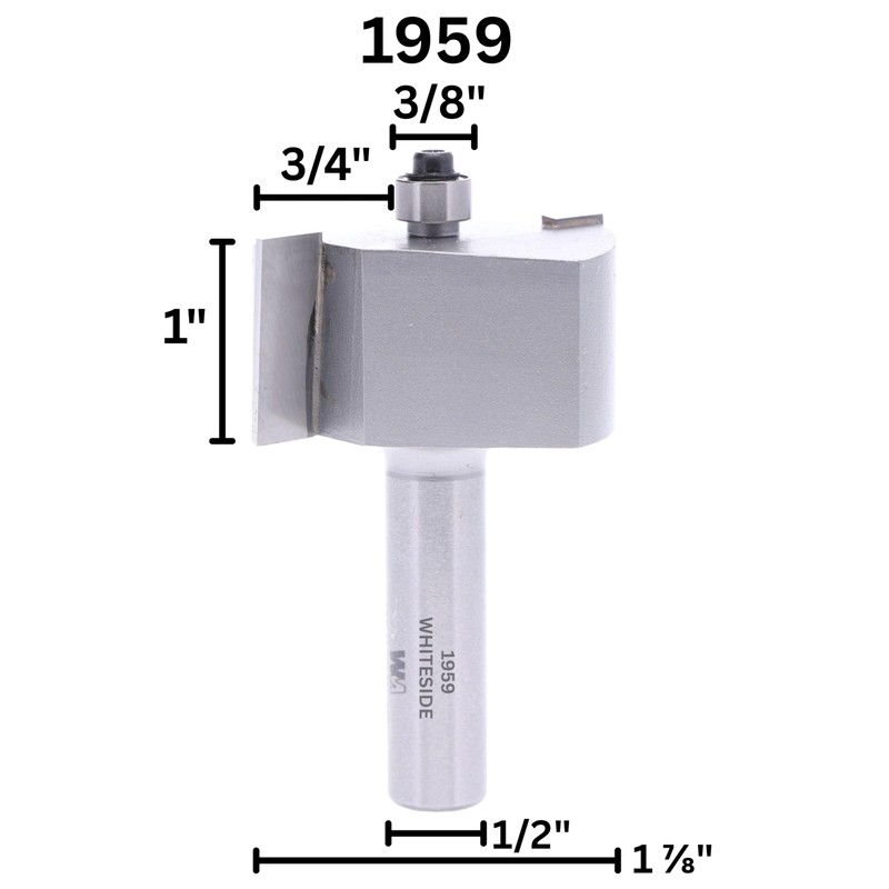 Whiteside Router Bits 1959 Rabbet Bit with 1-7/8-Inch Large Diameter