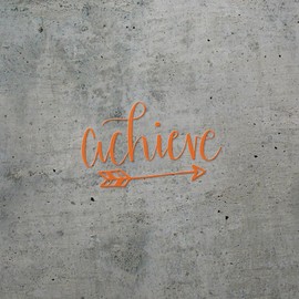 Decal Stickers of Achieve (Pastel Orange) (Set of 2) Premium Waterproof Decal Stickers for Laptop Phone Accessory Helmet Car Window Mug Tuber Cup Door Wall Decoration - BICVER1000c91PO0124