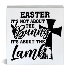 Easter Decor Easter Religious Decorations Christian Easter Rustic Wooden Sign for Home Table Shelf It's Not About the Bunny