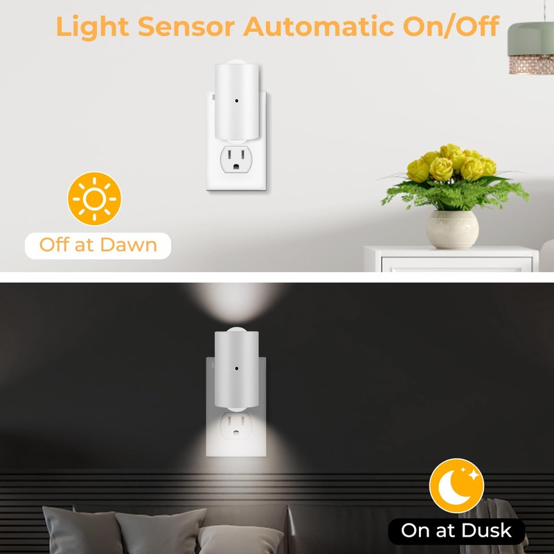 LED Night Light Plug in, Modern Plug-into Wall NightLight, Adjustable