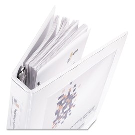 Avery 68056 Carpeta de 3 anillas, 1 carpeta blanca con vista enmarcada de 1 pulgada