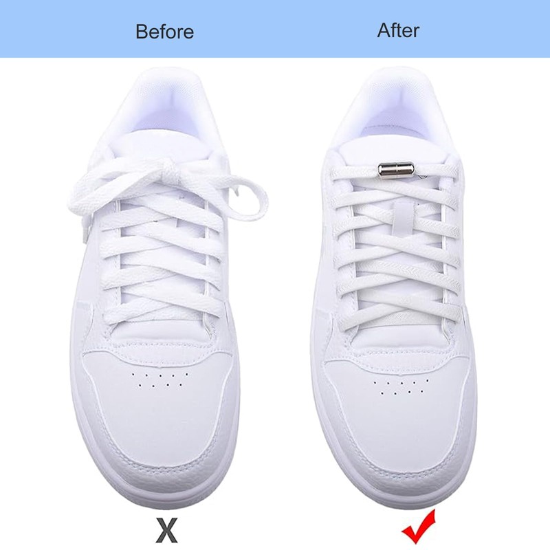 Gentpovth 6 Pairs Elastic Shoelaces, Black / White / Grey