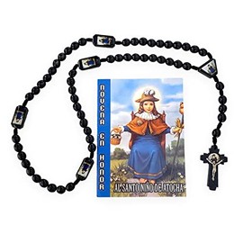 GCK Holy Infant of Atocha Black Wood Rosary Novena al Santo Nino Atocha Libro Spanish Book Rosario Madera