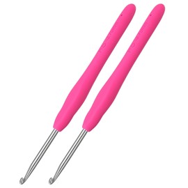 2Pcs 3.755mm Crochet Hooks, Ergonomic Crochet Hook for Arthritis and Beginners, Extra Long, Smooth, Comfortable (Size F / 3.75mm)