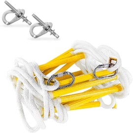 ISOP Climbing Down Rope Ladder 25ft l Compact Portable Emergency Rope Ladder 25ft l Rope Ladder for Kids & Adults - Fire Evacuation Ladder l Tree House Ladder