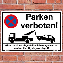 Sign "Parking Forbidden 300 x 200 MM with Sturdy Aluminium Composite Panel 3 MM thick