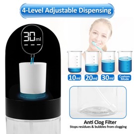 Mouthwash Dispenser for Bathroom, Automatic Mouthwash Dispenser, 20.29 oz Touchless Electric Wall Mounted Mouth Wash Dispenser, 4 Modes with 4 Magnetic Cups for Kids & Adults,Bathroom Accessories Set