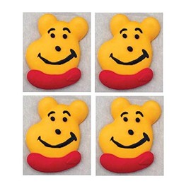 Oasis Supply Edible Fun Shapes | Edible Royal Icing Hand Painted Cookie Faces | Decorate Cakes & Cookies | Size: 2.25" | 4 Count | Honey Bear