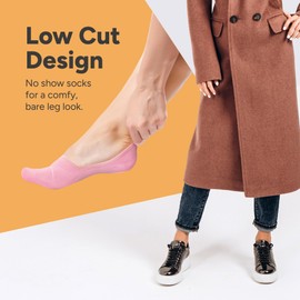 Eedor Womens No Show Socks - Non Slip Invisible Liner - Low Cut Ankle Socks - Casual & Formal Wear - Soft & Stretchable, 6 Pairs (12 Socks)_sunset Pastel, 7-8