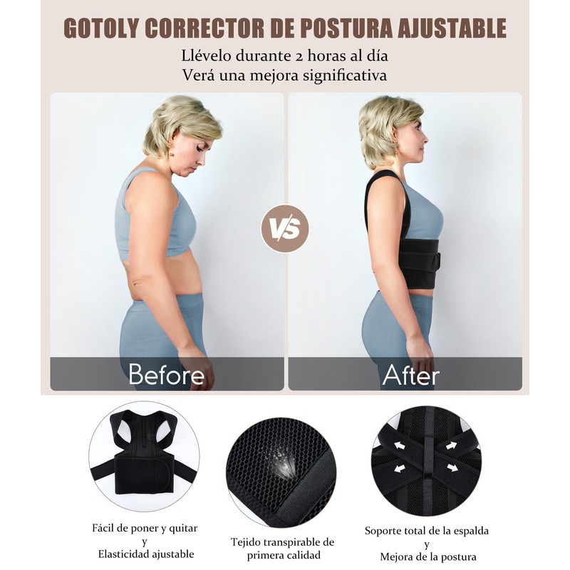 Gotoly Back Straightener Posture Corrector Back Women's Back Trainer Shoulder