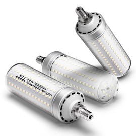 Big 1.77x 6.1 inch, E12 200w Equivalent LED Candelabra Bulbs C7,6000K Daylight Bright White,3000 lm T6 E12 20W LED Chandelier Light Bulbs for Ceiling Pendant Lighting Floor Lamp,Non-dimmable,3 Pack